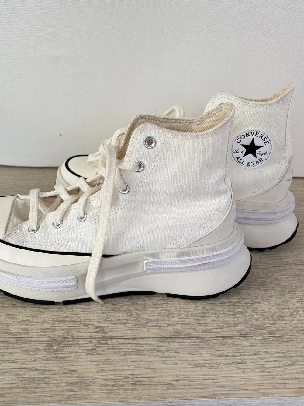 Converse Run Star Legacy CX High Egret Platform Canvas Womens 8.5 White
